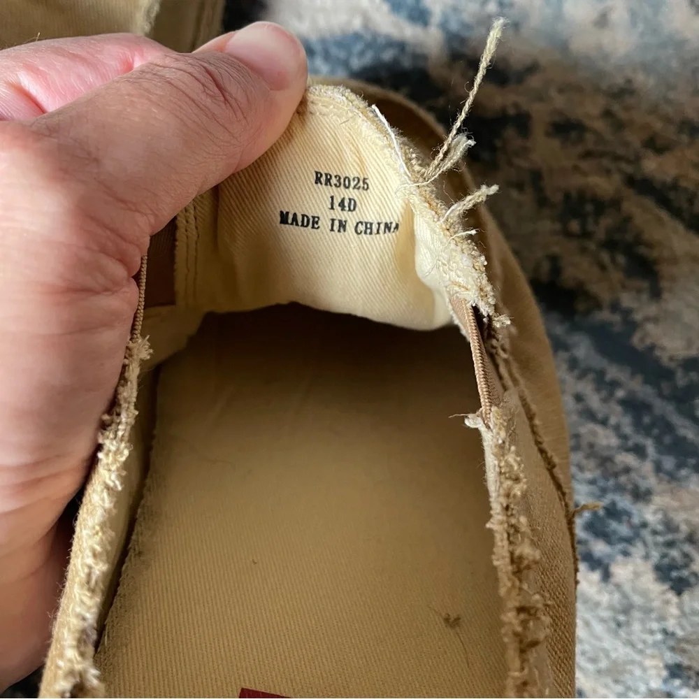Men’s Tony Lama Canvas Slip on shoe cushion insole winter wheat color size 14